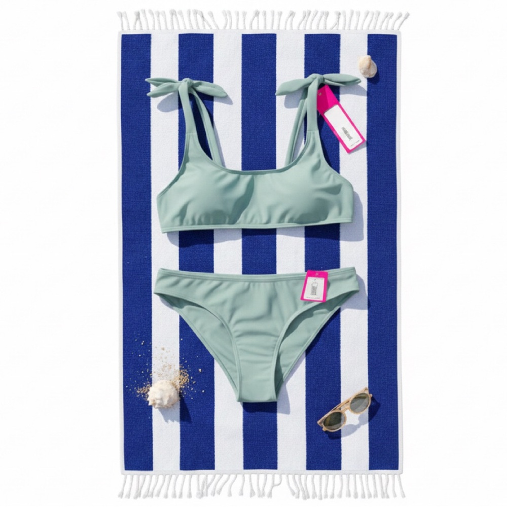 Xhilaration Bikini Top and Bottom Set Size Medium Jr. Light Green NWT